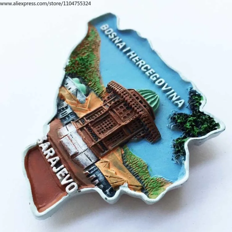 Sarajevo، عاصمة البوسنة والهرسك، مسجد Gzhuser Reberg، هدايا تذكارية للسياحة المناظر الطبيعية، ملصقات الثلاجة
