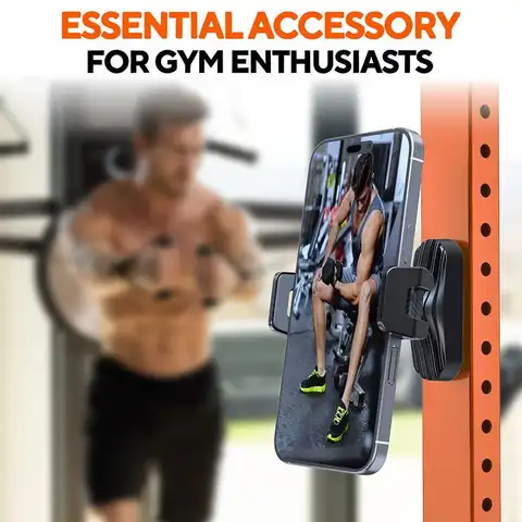 【F】Magnetic Phone Holder 360° Adjustable Retractable Clamp Universal Hands-Free For Gym, Forklift, Kitchen, Fits All Phones