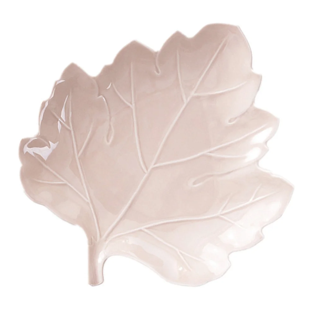 

Leaf Pattern Ceramic Plate Seasoning Dish for Kitchen Supply Home Restaurant Snack Ceramic Plate Kitchen Utensil