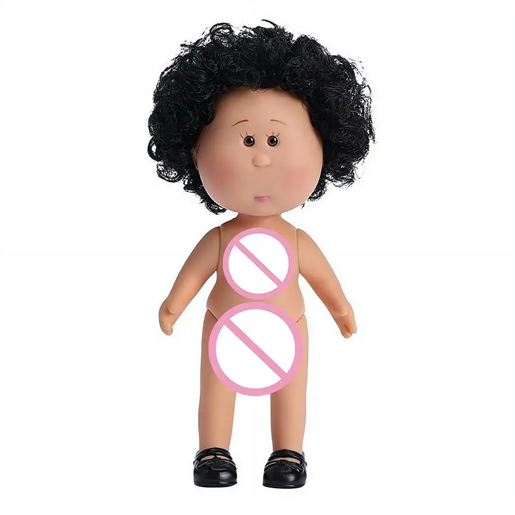 14cm Mini-Kartoffelpuppe mit 5 beweglichen Gelenken, DIY Vinyl-Süße Puppen, Spielzeug mit lockigem Haar, 14cm Vinylpuppe mit Bohnenaugen, dunkelhäutige Anziehpuppe – Detail 5