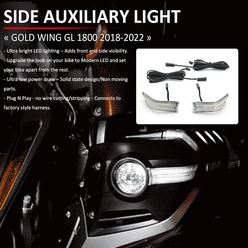 NEW For Honda GOLD WING GL1800 GL 1800 2018-2022 2021 Motorcycle Fog Light Side Auxiliary LED Turn Signals Decorative Cowl Light