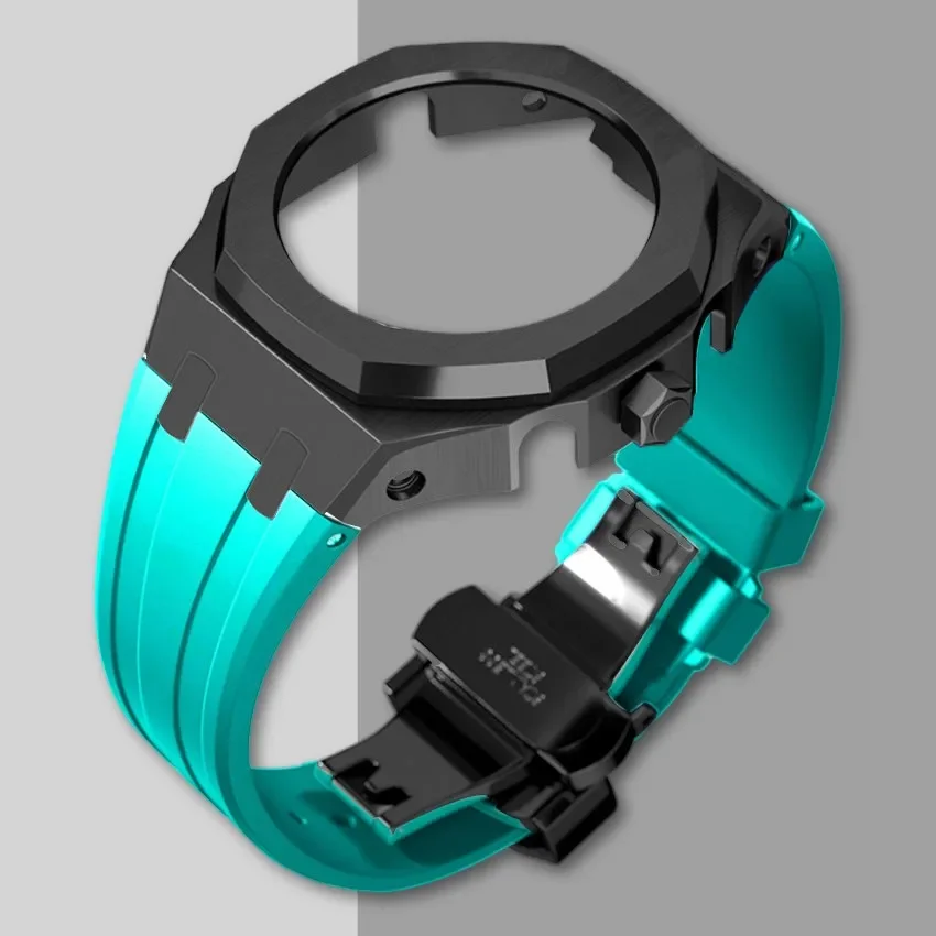 Nieuwe Gen5 Casioak Rvs Case voor G-Shock GA2100 Mod Kits Modificatie Kit Metalen Bezel Rubberen Band voor GA2110 GAB2100
