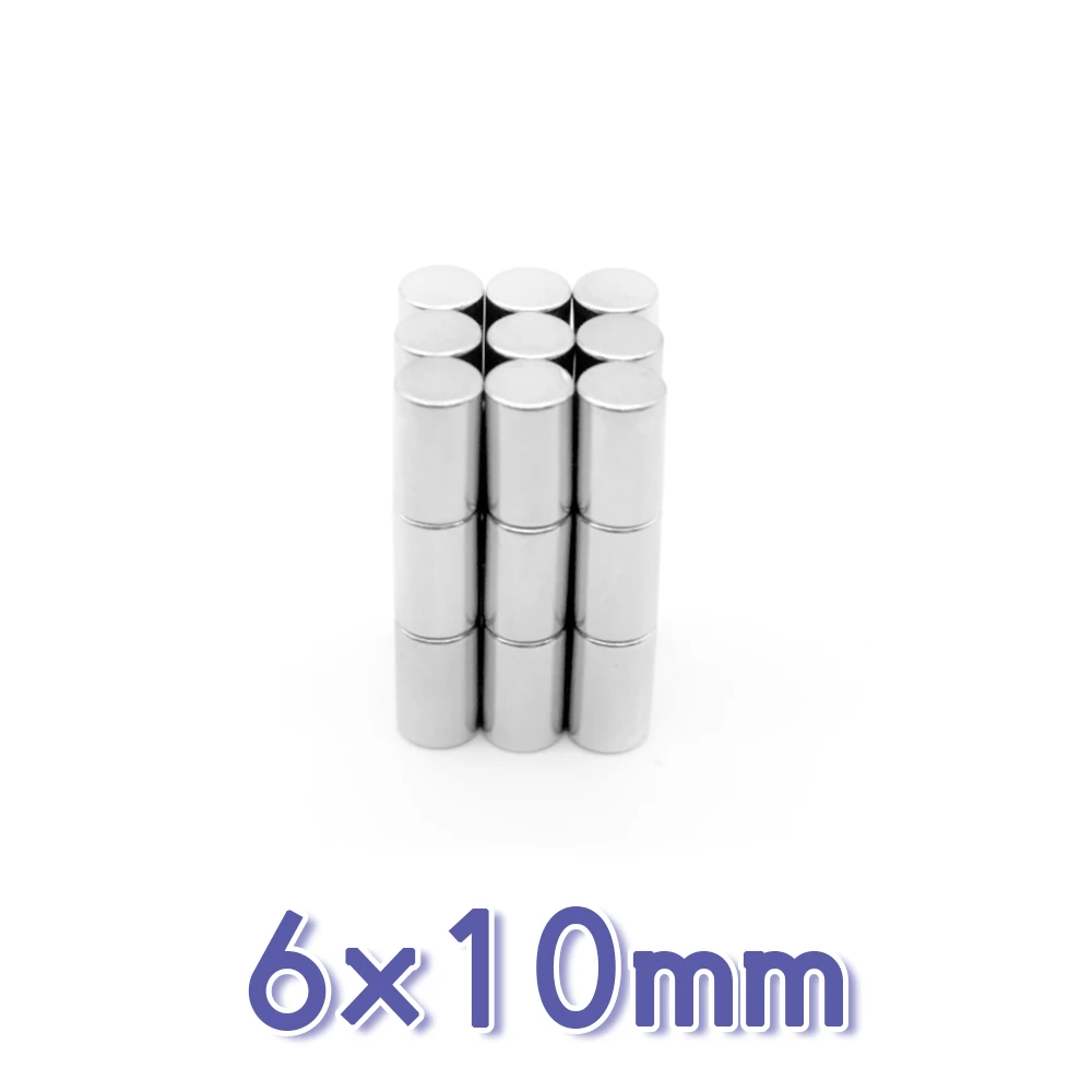 10/20/50/100/150/200PCS 6x10 Strong Powerful Magnets N35 Small Round Magnet 6x10mm Thinck Disc Rare Earth Neodymium  Magnet 6*10