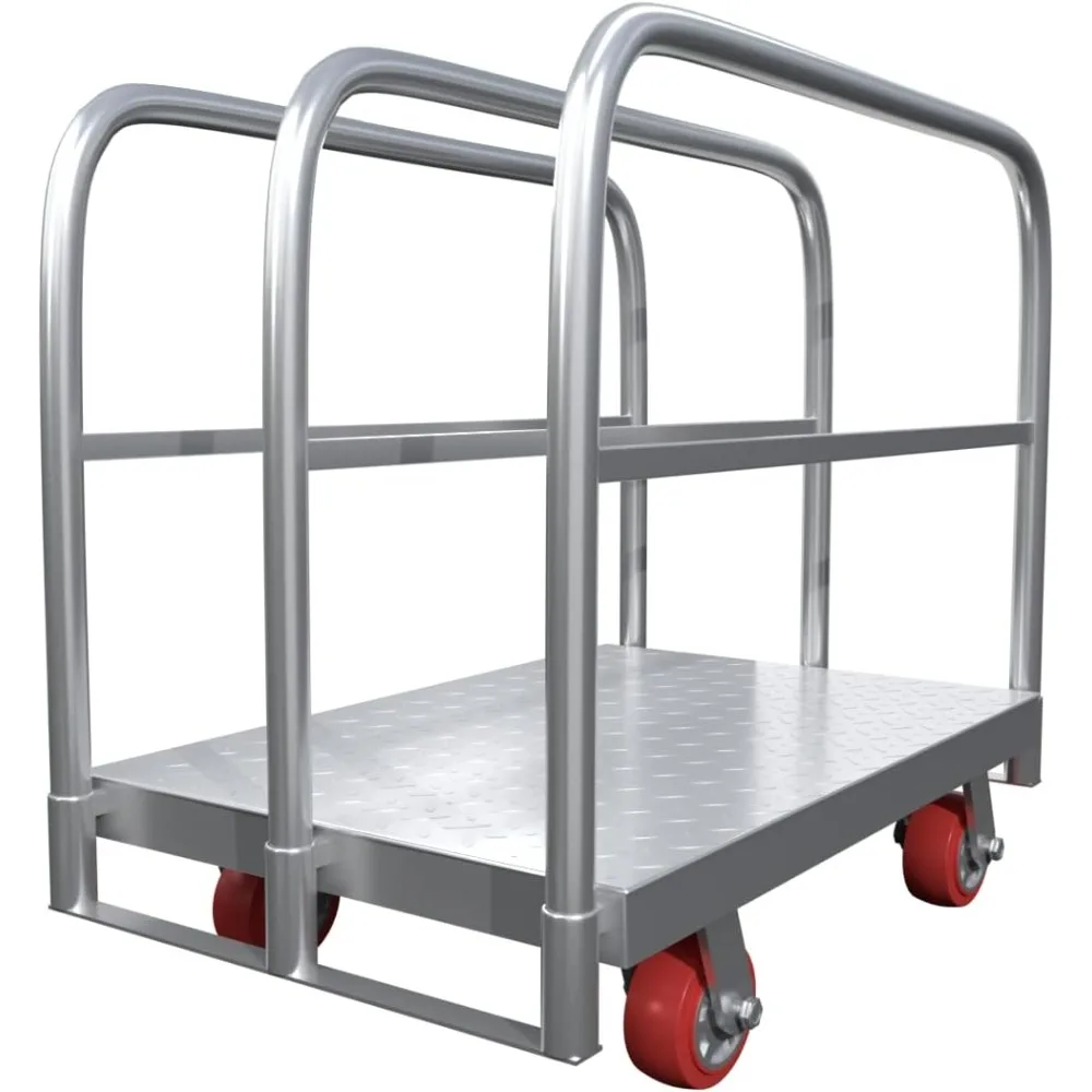 Steel Panel Truck Cart, Platform Truck Cart, Heavy Duty Lumber Cart Drywall Dolly Cart, Flatbed Cart with 2500 lbs Capacity