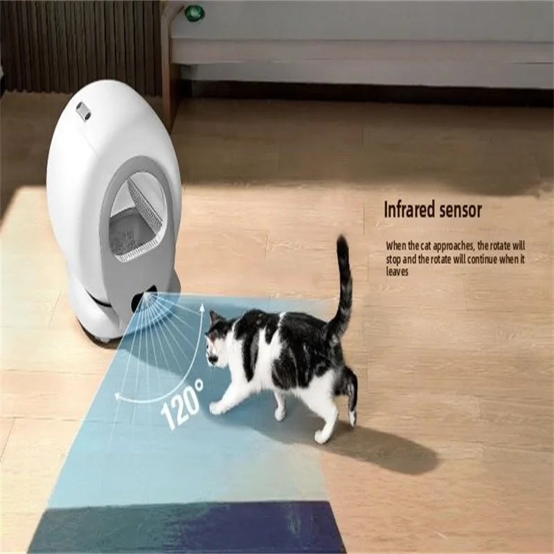 القطط مغلقة بالكامل التنظيف الذاتي النفايات المنزلية وتنظيف ماصة كهربائية قفص الرمل التلقائي هريرة القمامة يناير القمامة