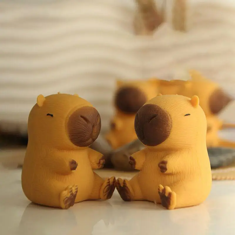 Juguetes para apretar Capybara de rebote lento, juguetes Kawaii marrones para Fidget, capibara de dibujos animados, alivio del estrés, juguetes de descompresión, regalos para niños