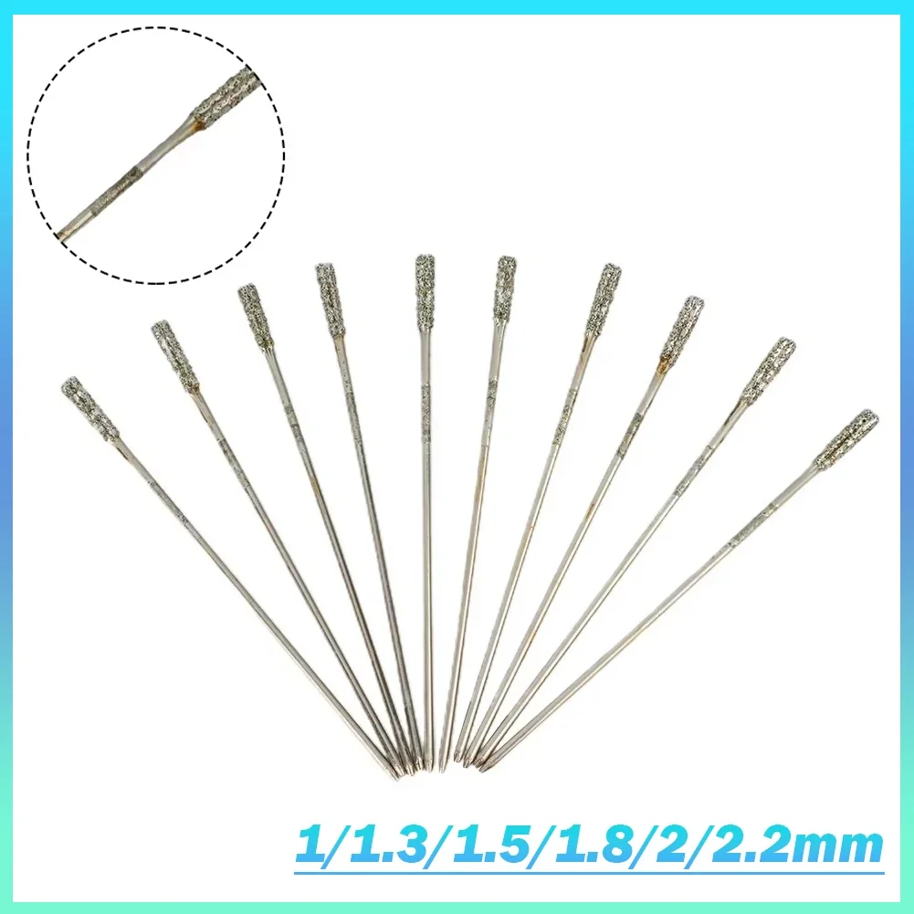 1/1.3/1.5/1.8/2/2.2mm Diamond Coated Tipped Core Drill Bit For Jade Agate Stone Jewelry Glass Drilling Ceramics Glass Hole Saw