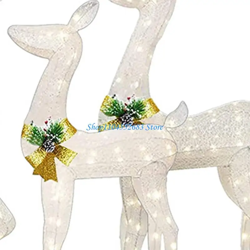 Y6GD 3 قطع LED ضوء حصة الرنة للإضاءة الخارجية لزينة عيد الميلاد والعطلات