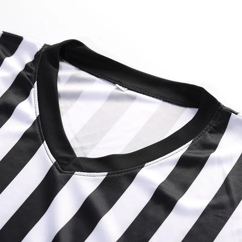 Basketball Referee Uniform T-shirt Stripe Volleyball Referee Uniform Deformation Resistance Football Referee Uniform Clothing