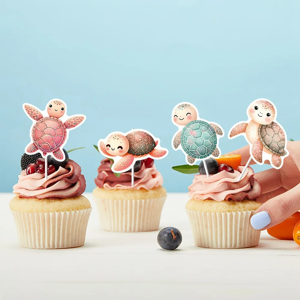 Dekoration Kuchen Plugin, Geburtstagstorte mit Schildkrötenmotiv, geeignet für Muttertag, Vatertag, Geburtstage, Partydekorationen – Detail 4