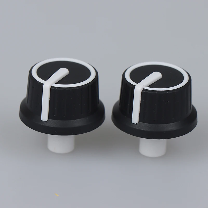 2PCS New Rubber25 * 25.5MM Encoder rotativo in gomma bianca e nera potenziometri con manopola a mezzo albero per manopole con interruttore del Volume