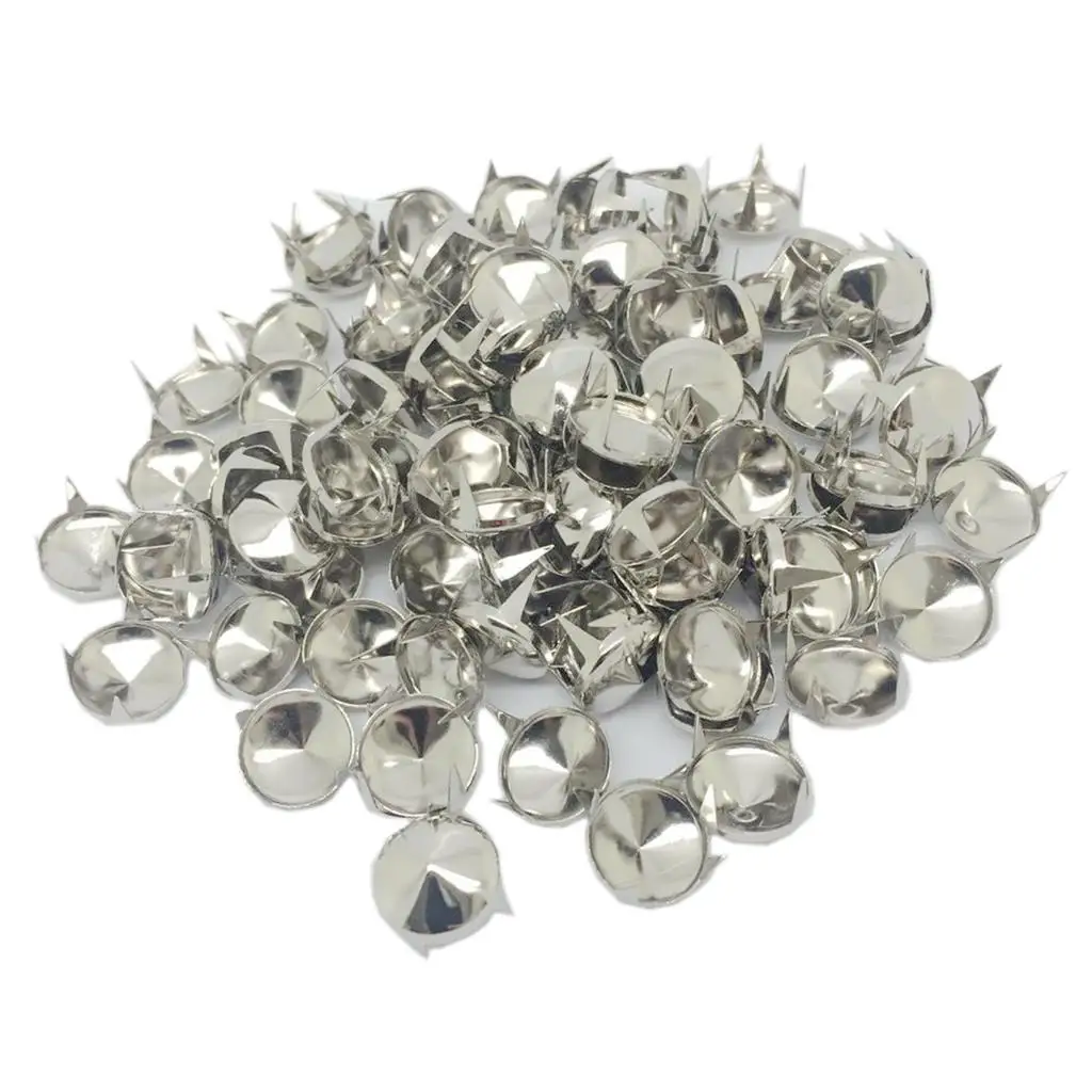 100 Pieces Silver Metal Cone Studs Rivet Spikes Spots Nailheads Leathercraft 12mm