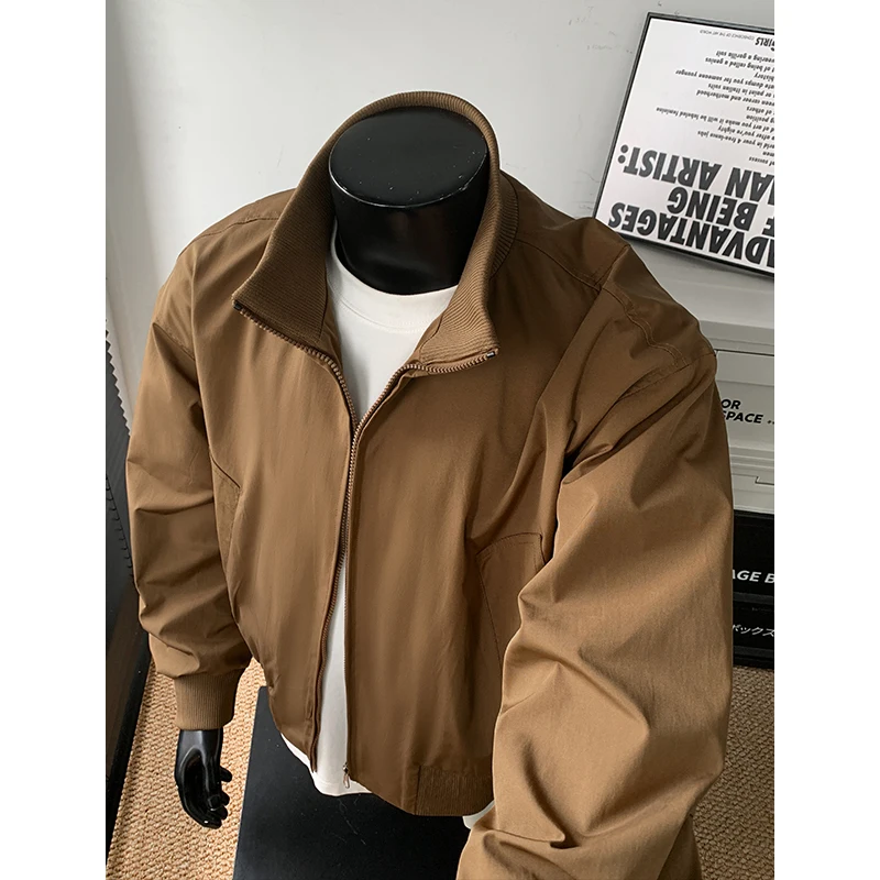 

2025 Autumn Men Casual Jackets Men Solid Color Bomber Jacket Male Stand Collar Coat Man Windbreaker Brand Clothing