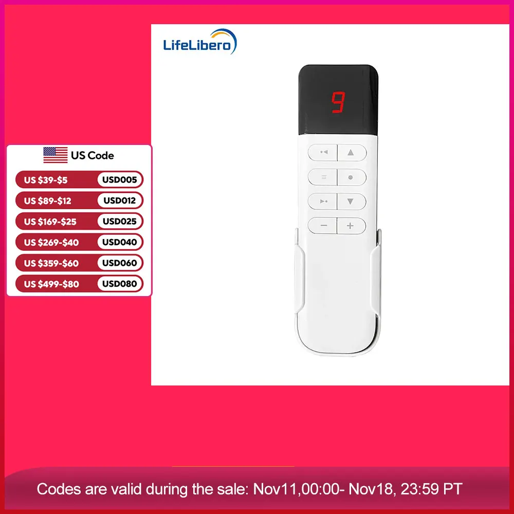 LifeLibero Handheld Rf433 Remote Controller For Electronic Smart Curtains Motor Roller Blinds Tuya Smart Life APP Control Home