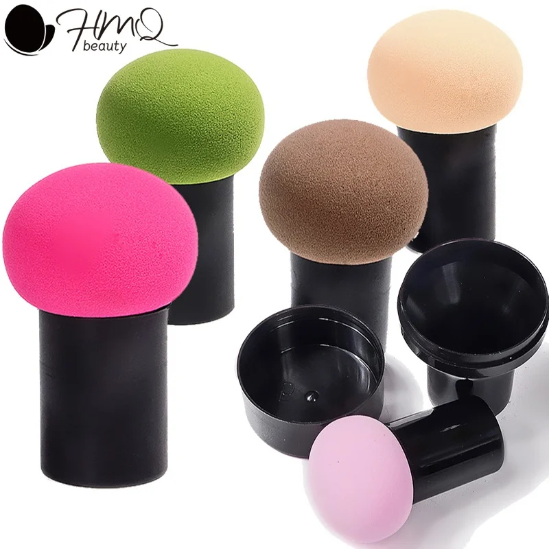 Mushroom Foundation Powder Puff Makeup Sponge Kit Wet Dry Cosmetic Puff with Protective Cap Air Cushion Sponge  Beauty Tools
