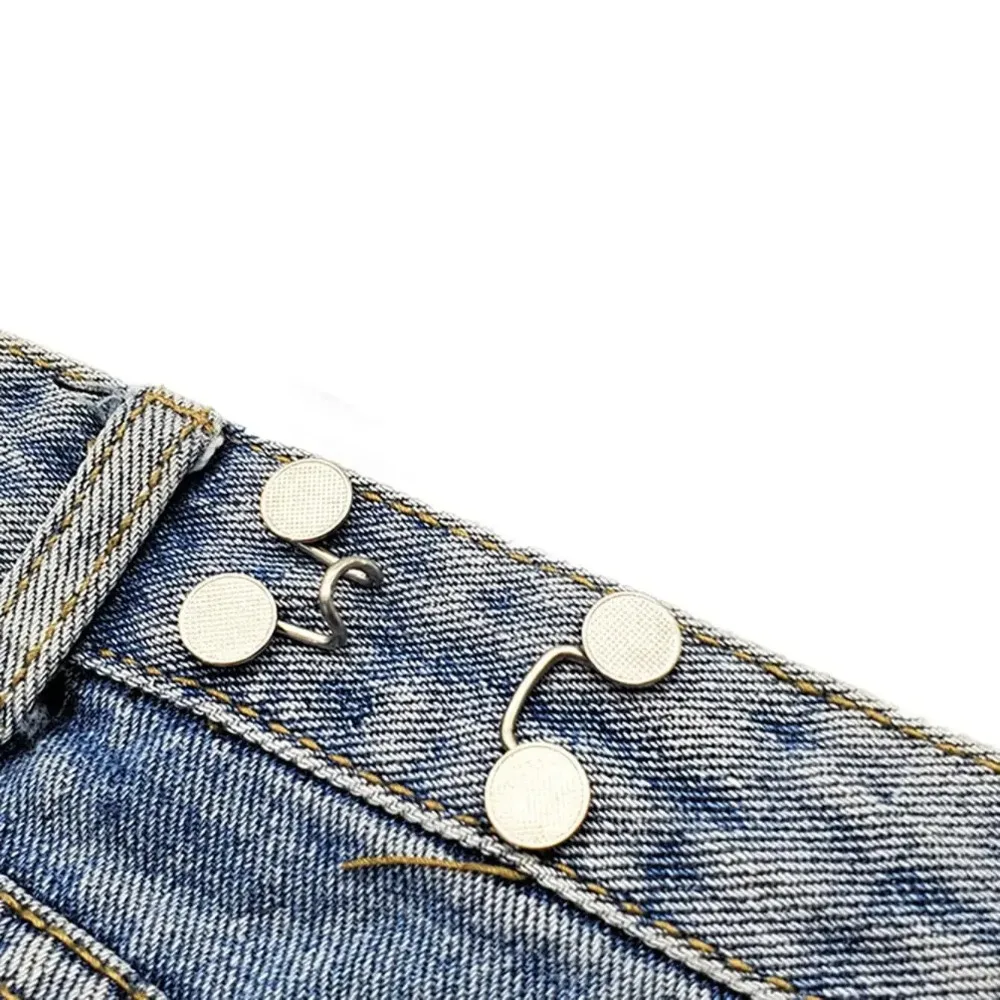 2pcs-Extender Button Adjustable Waist Buckle Set Jean Button Pins Perfect Fit Instant for Tighten Waist Jeans No Sewing Button