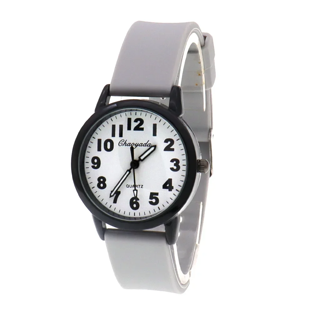 Fashion Lady Hot Sales Watches Leisure Grey Digital Simple Women Quartz Watch Sports Silicone Strap Ladies Clock Wristwatches