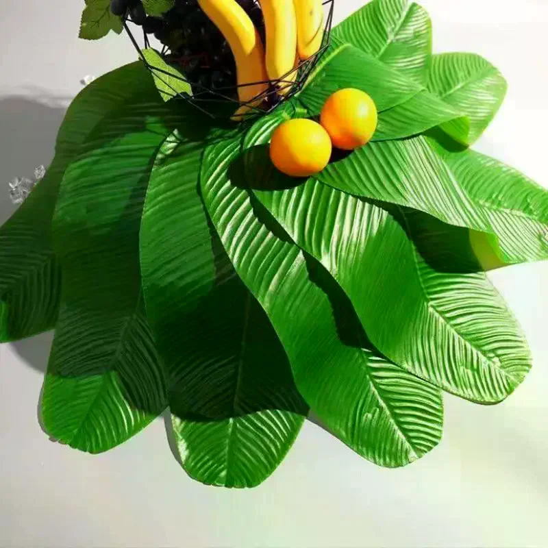 Artificial Green Leaf Hawaiian Table Party Balloons Paired With Simulated Palm L