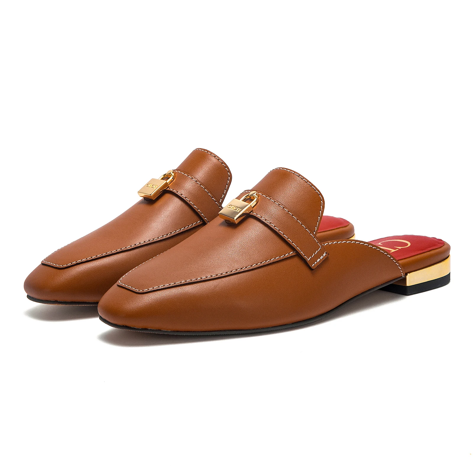 

Women's Lefu Shoes Summer New High Quality Cow Leather Women's Flat Shoes Business