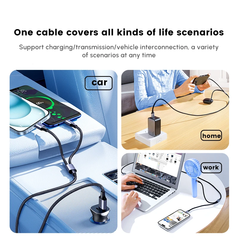 UGREEN 2 in 1 USB a Cable USB a to USB C/Micro Charging Cable Nylon Braided Material