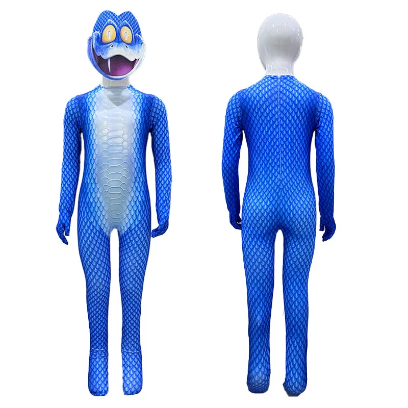 Cartoon Snake Cosplay Costume Tight Printing Jumpsuit Stage Performance Outfits Daily Comic con Clothes Snake Image Dress Up