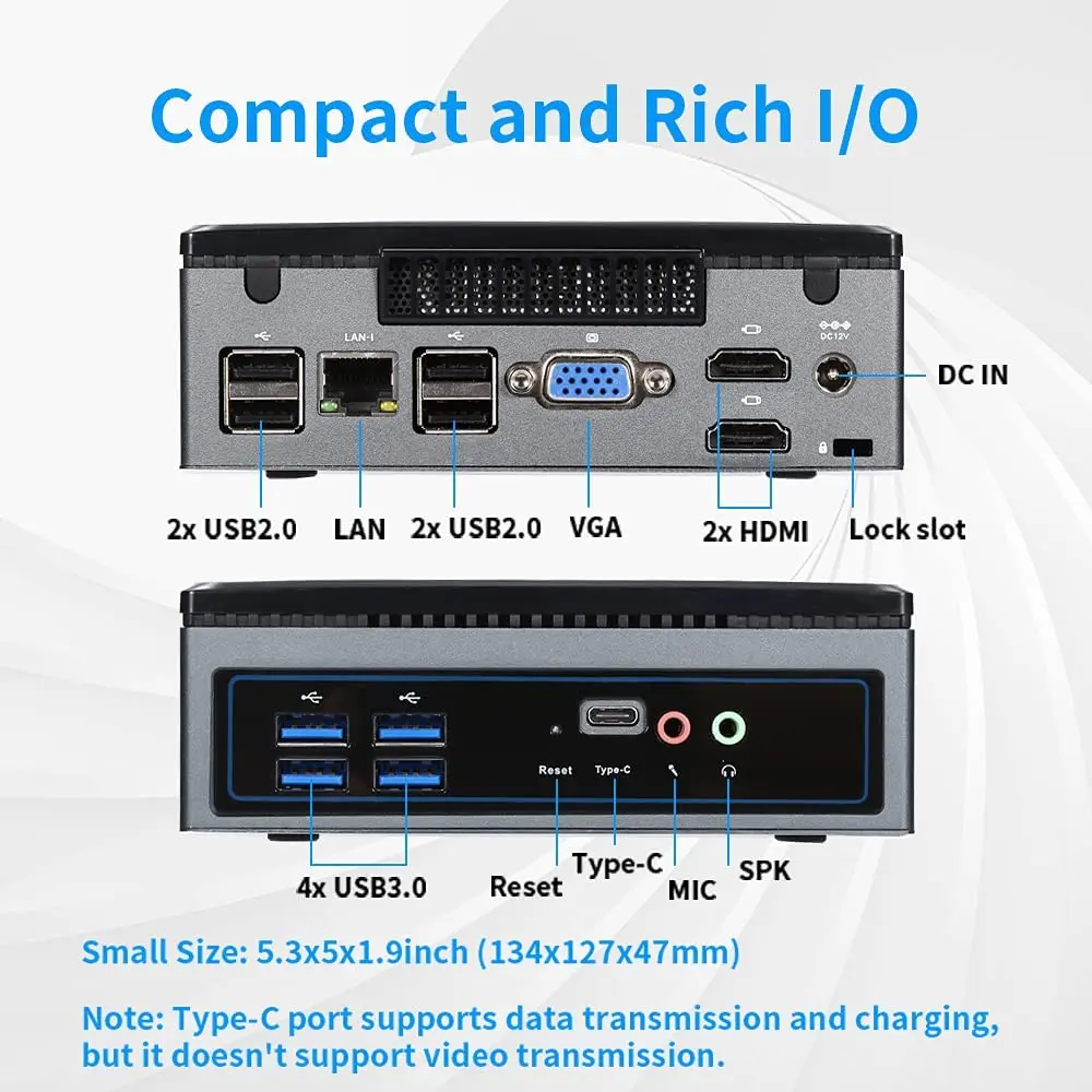 Teilhaftig Mini PC Intel Core i5 6200U AMD A6 PRO 8500B Micro PC Windows 10 Pro Unterstützung 2 HD-MI VGA gigabit Lan Dual-Band WiFi