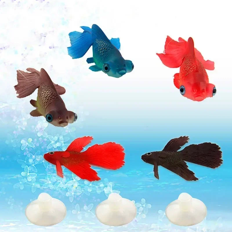 Rubber Tank Decoration Software Artificial Fish Small Goldfish Plastic Fish Sucker Fish Aquarium Decoration