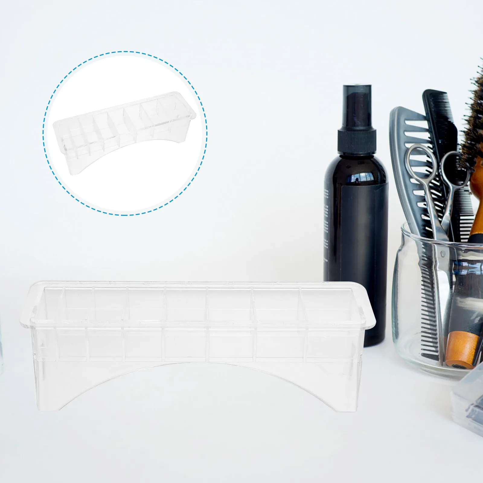 8Pcs Hair Clipper Limit Comb Box Premium Plastic Storage Organizer for Hairdressing Tools Easy Access Quick Retrieval
