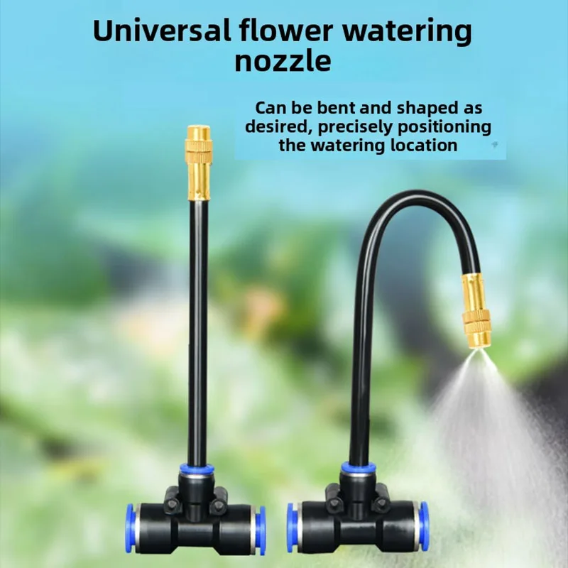 PE Pipe Automatic Irrigation Sprinkler Kit Rotating Copper Nozzle 8mm Hose For Garden Plant Fogging Watering Irrigation