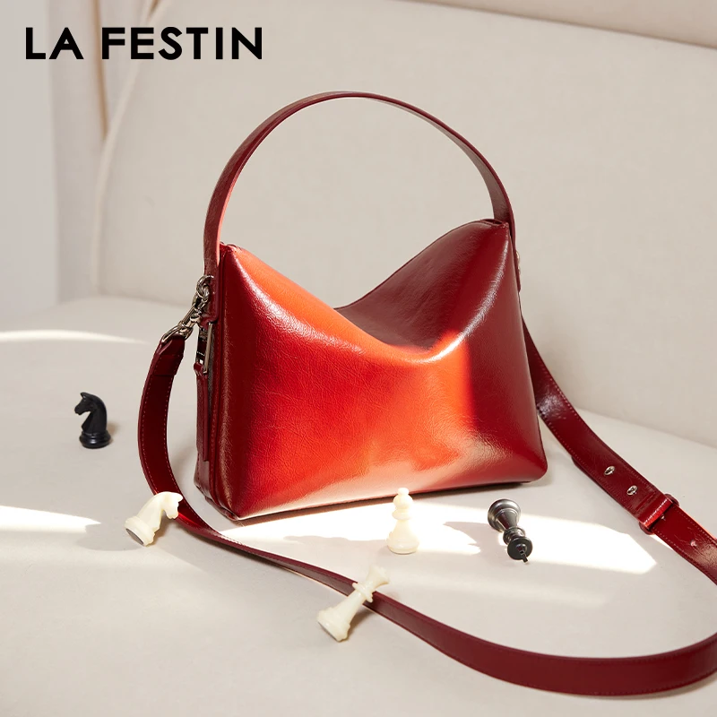 

LA FESTIN Original 2025 New Handbag Women Ladies Shoulder Crossbody Bag Leather Bag Portable Bucket Bag Luxury Brand Bag