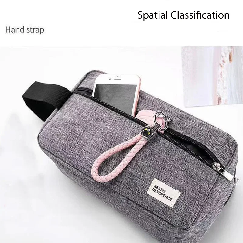 Bolsa de lavado impermeable de tela Oxford para hombres y mujeres, bolsa portátil de viaje, bolsa de maquillaje multifuncional