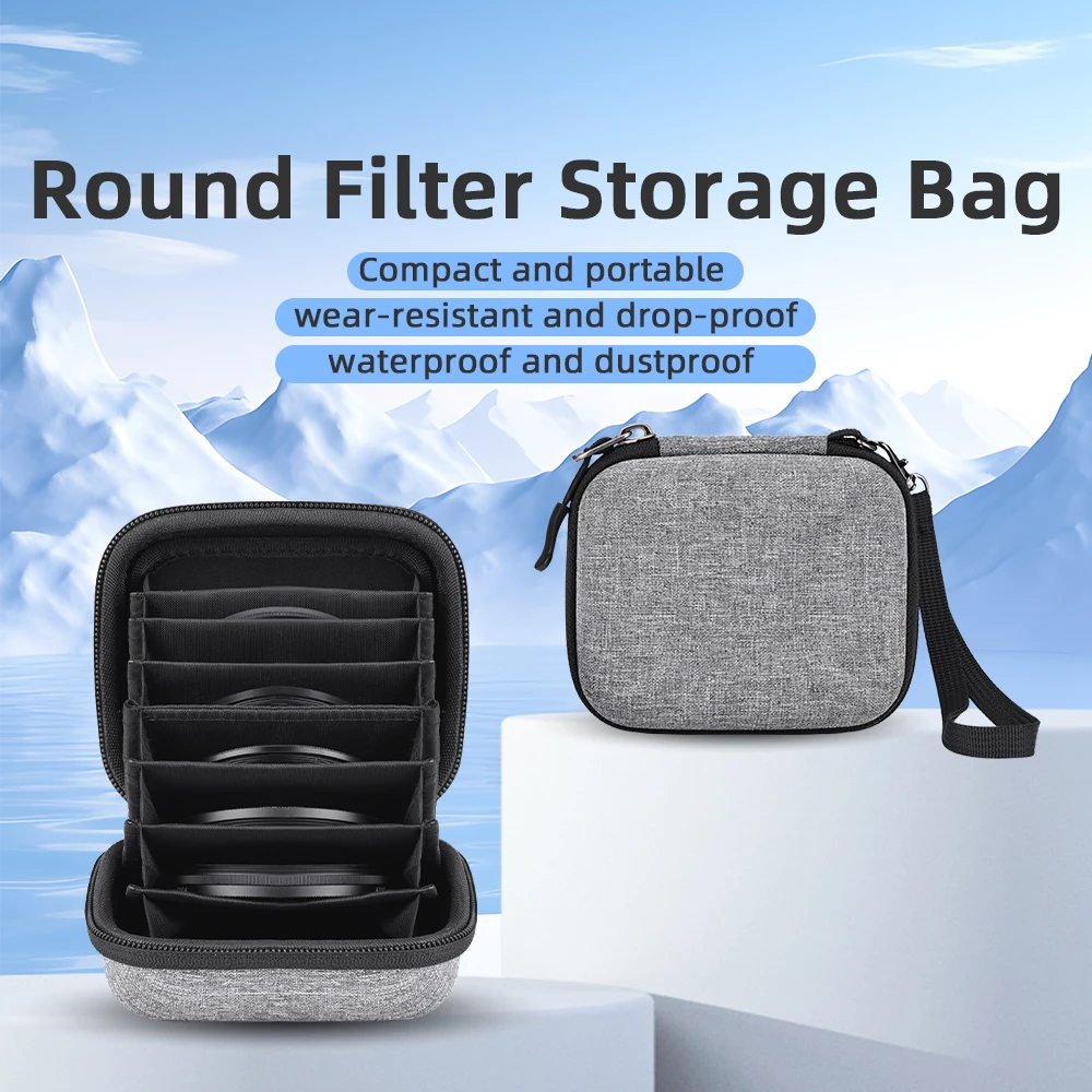 

Large Capacity Bag Round Filter Organizer Bag Portable Storage Bag Square Handheld Small Bag ( Can Hold 8 Pcs Round Filter)