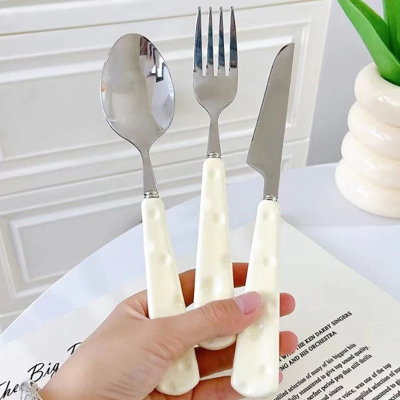 1Pcs/Set Dinnerware Stainless Steel Dinner Knife Fruit Fork Spoon Cutlery Set Kitchen Tableware Supplies Home