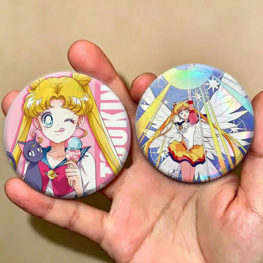 Anime Magical Girl S-Sailor Moon  Badges Creative Tinplate Button PinsBrooch Badge Clothes Backpack