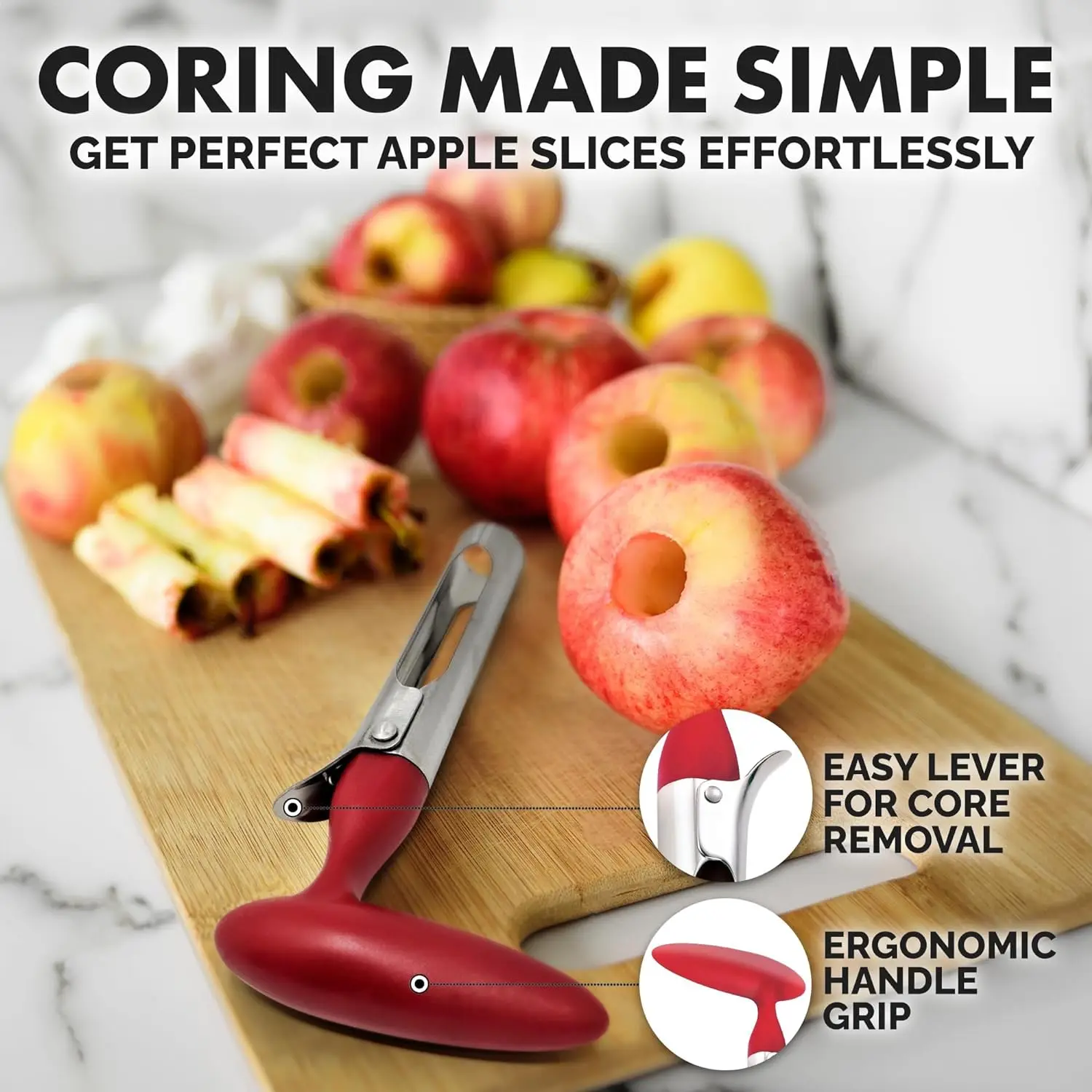1pc Premium Edelstahl Küche Apple Corer Tool ultra scharf einfach zu bedienen und zu reinigen haltbare Obst Corer Entferner – Detail 5