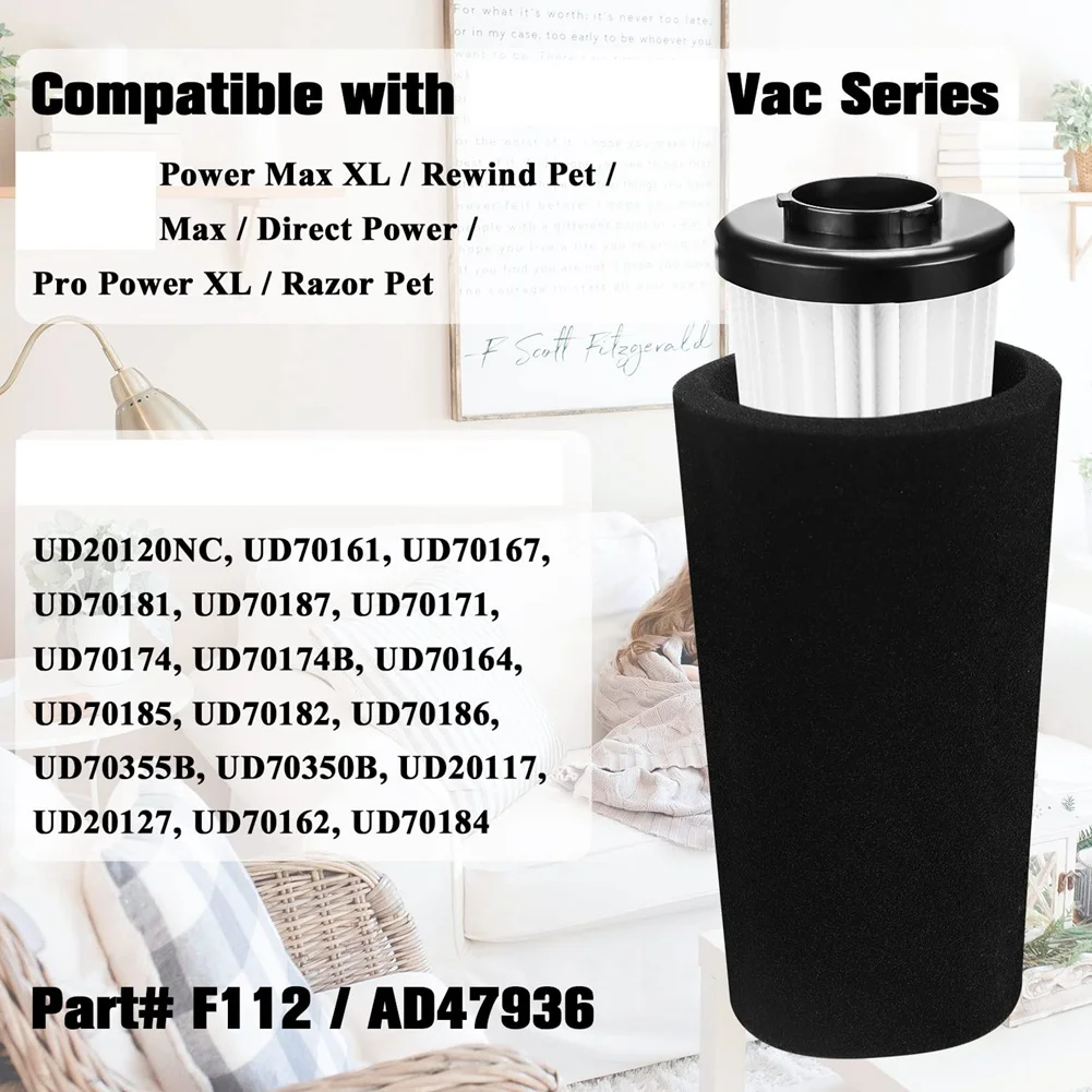 F112 تصفية استبدال فلتر HEPA للأوساخ الشيطان F112 UD20124 UD70187 ملحقات المكنسة الكهربائية يستبدل AD47936