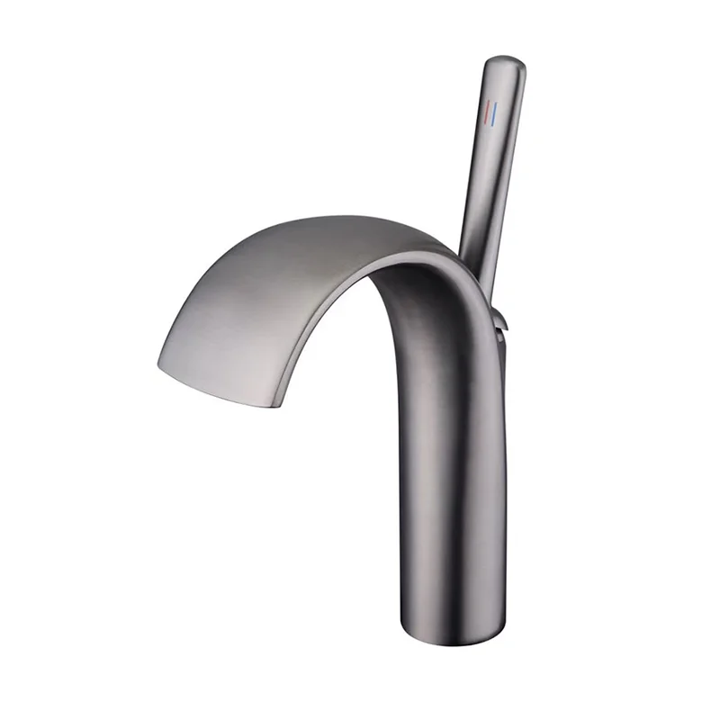 Basin Faucets White/Gun Gray/Chrome/Gold Hot & Cold Mixer Waterfall Taps Washbasin Sink Copper Faucet Bathroom Accessories