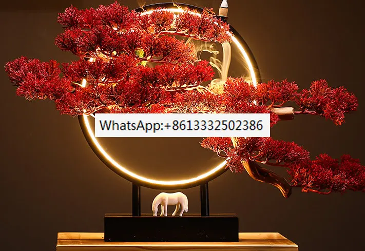 

New Chinese Zen root art simulation welcome pine green plants home living room porch decoration bonsai soft decoration ornaments