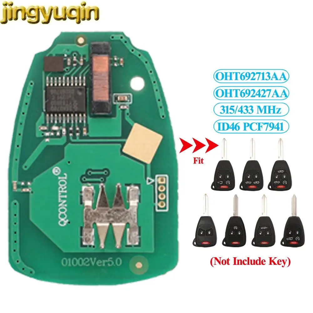 

Jingyuqin Remote Car PCB Board 315/433MHz ID46 For Jeep Commander Chrysler 300 200 Aspen Sebring DODGE OHT692713AA OHT692427AA