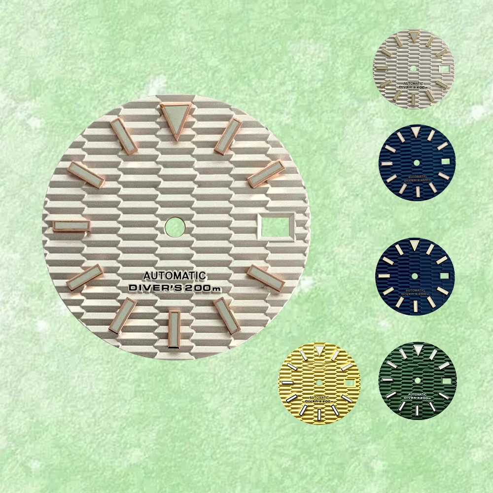 

28.5mm S Logo Dial Suitable For NH35/NH36 Japanese Automatic Movement Green Luminous Watch Modification Accessories