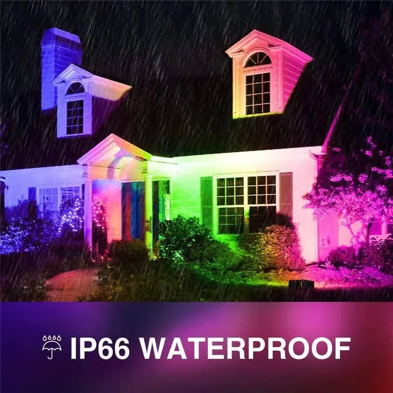 LED Colorful Floodlight RGB Lawn Landscape Spotlight Outdoor Waterproof Garden Square Park Courtyard Wall Tree Greening Light