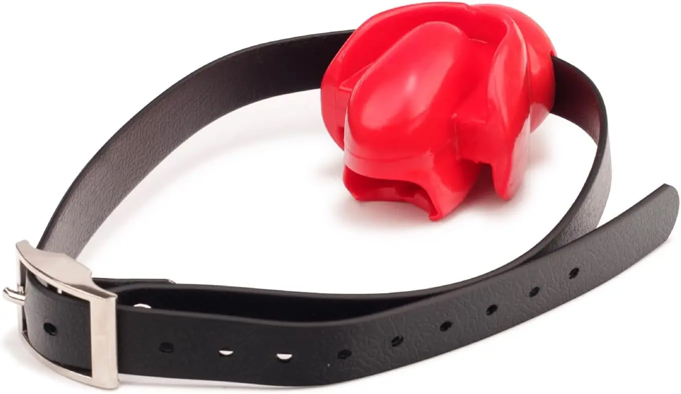 Siliconen Ball Gag Vaste Tong Verstelbare Riem Mond Bal Seksspeeltje Voor Volwassen Bondage Slave Rollenspel Seksspeeltje (Rood)