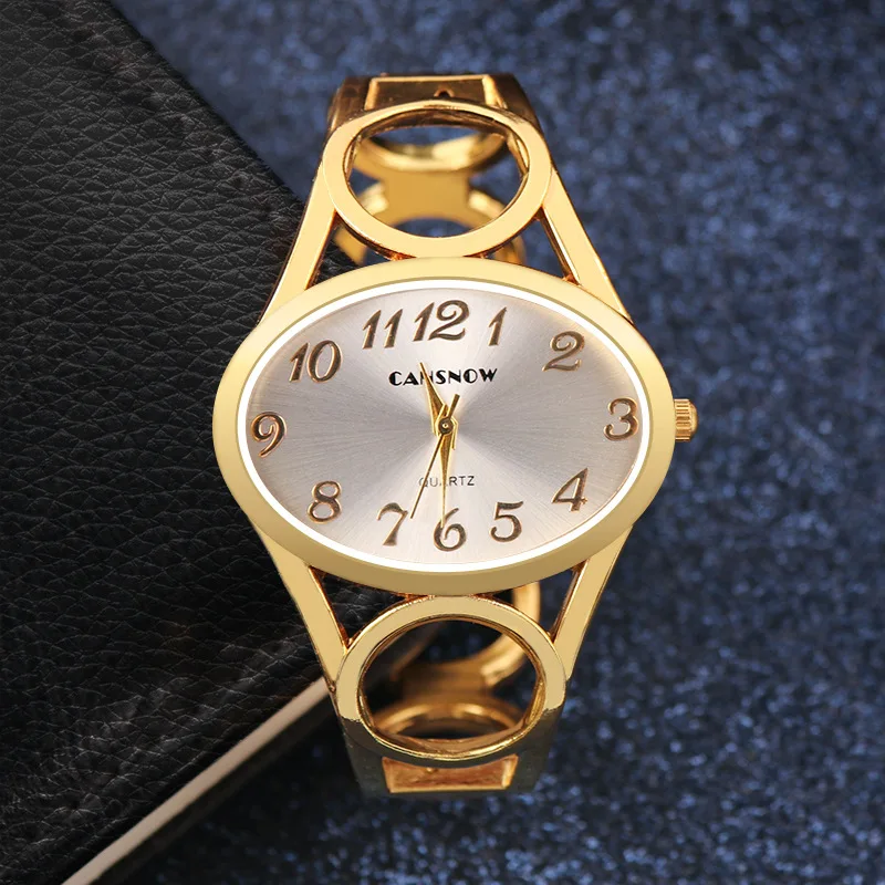 Fashion Bracelet Women Watch Gold Simple Ladies Wristwatch Steel Quartz Female Clock Hollow Band Watches Gift New reloj mujer