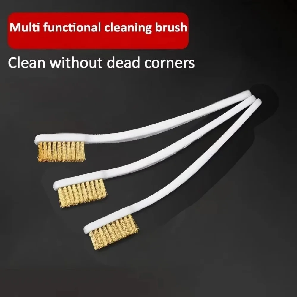 5Pcs Copper Plated Brass Wire Brush Set 175mm Industrial Polishing Tool for Rust Paint Removal Steel Burr Cleaning Mini Brushes