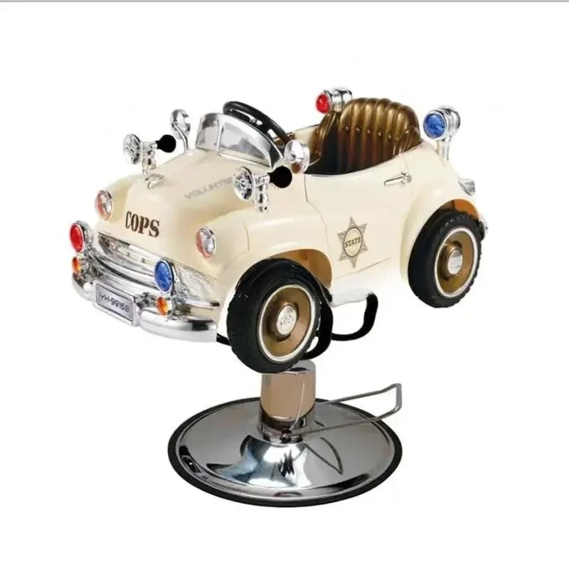 Kursi Pangkas Rambut Anak Model Kartun Roda Hitam, Furnitur Salon, Bahan Logam Stainless Steel untuk Bayi dan Anak-Anak