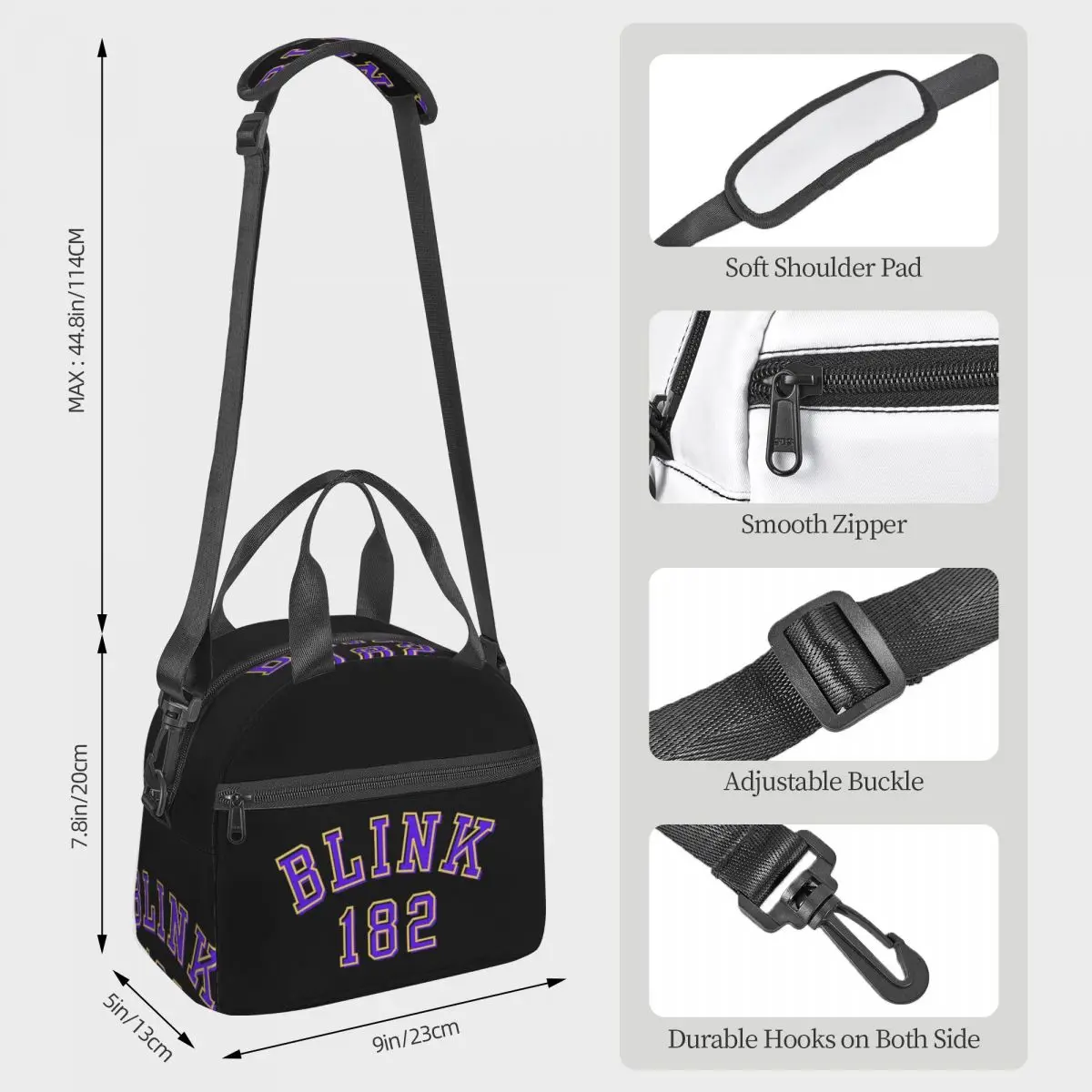 Blink 182 Punk Smile Lunch Bags Insulated Bento Box Portable Lunch Tote Picnic Bags Thermal Bag for Woman Travel