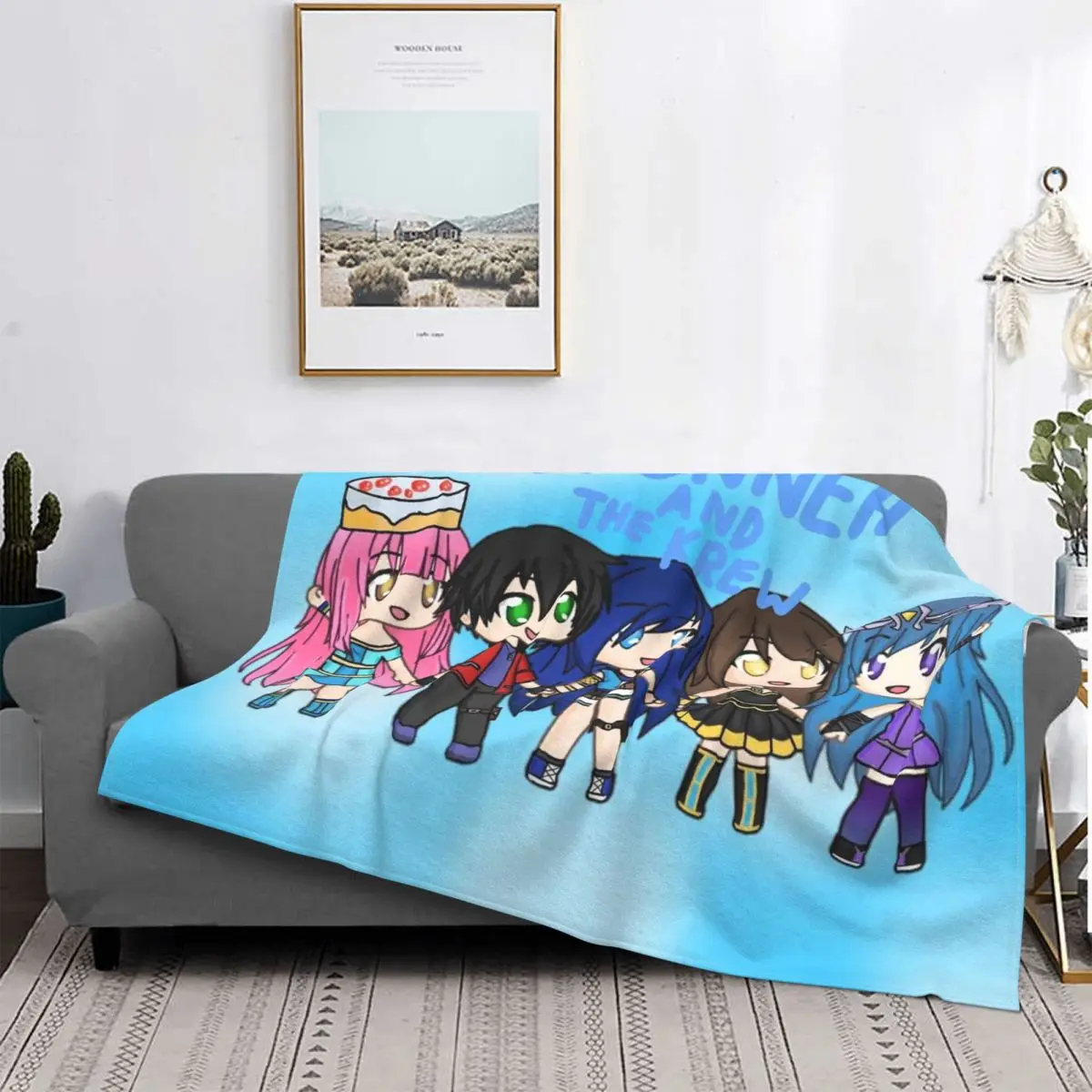 Gacha Life Funneh Krew Gacha Blankets Bed Cover 260 Heated Blanket Bohemian Plaid Fluffy Pleads Cover Luxury Flannel Blanket