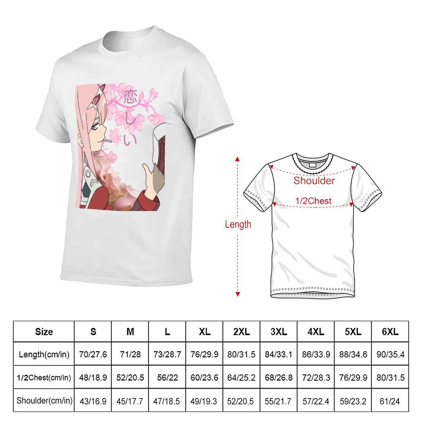 002 (Larger ) Darling in the Franxx T-Shirt sweat graphic t shirts customizeds oversizeds black t-shirts for men