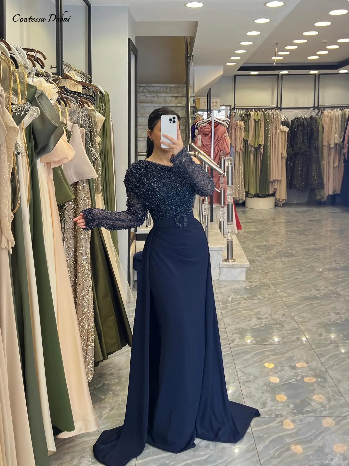 

Элегантное вечернее платье Contessa Custom с одним открытым плечом, длинным рукавом, расшитое бисером, с блестками, с драпировкой на талии, фасон «футляр», для выпускного вечера