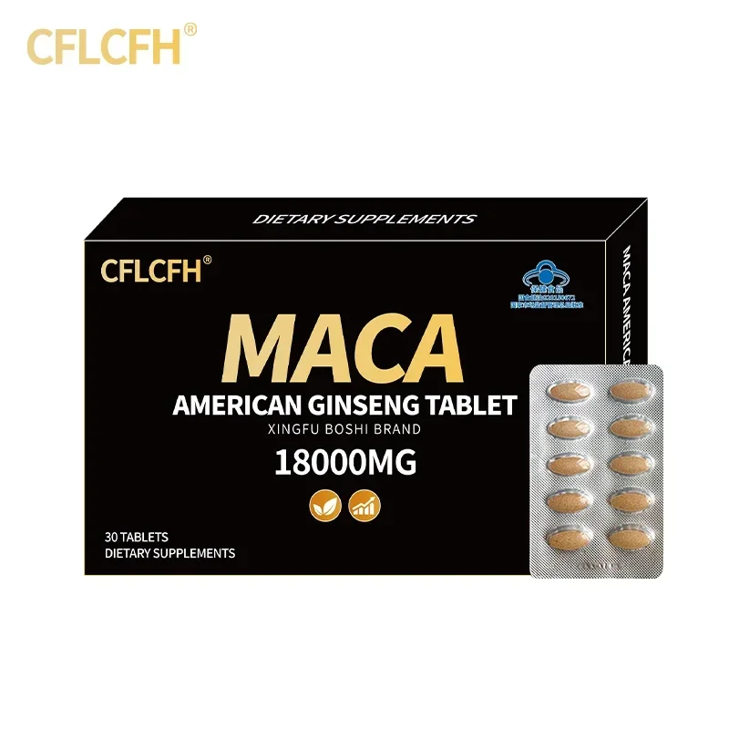 Maca American Ginseng Tablet 18000MG Ergänzung Männer Ausdauer Muskelmasse Vitalität Unterstützung Nahrungsergänzungsmittel